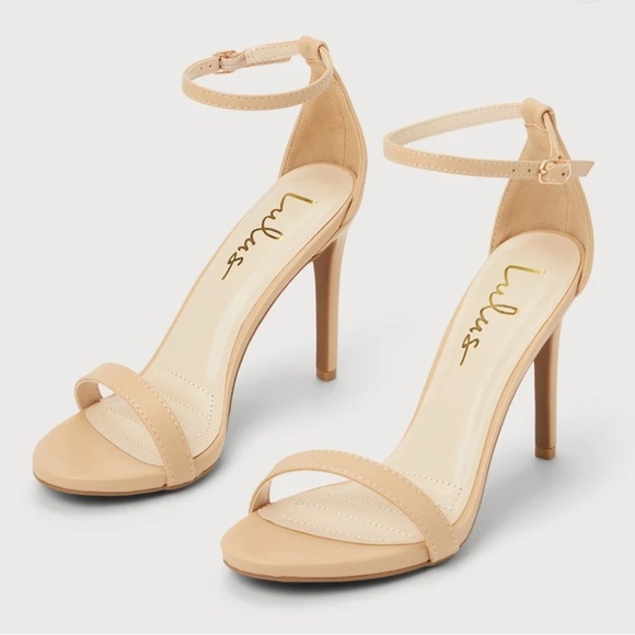 NWOT Lulu’s Nude Loveliness Stiletto Strap Heels Size 10 - Picture 2 of 8